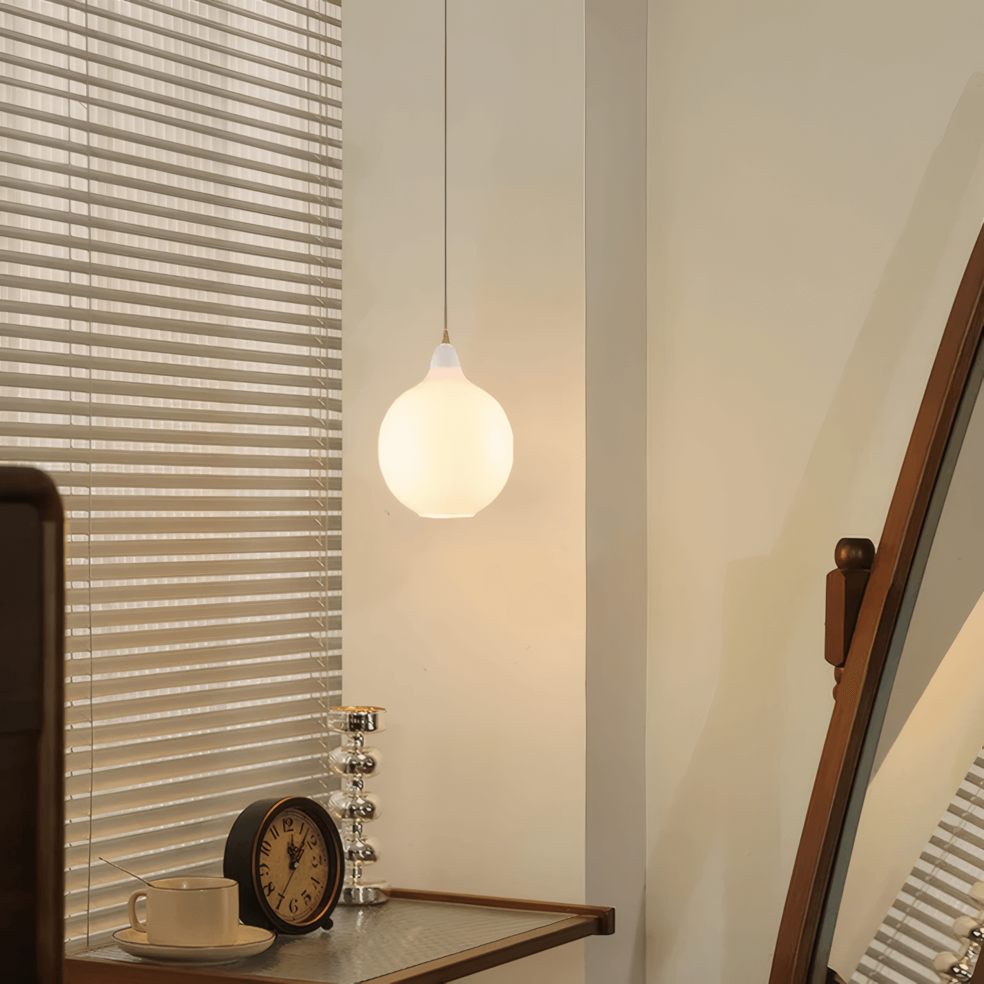 White Pendant Light Glass